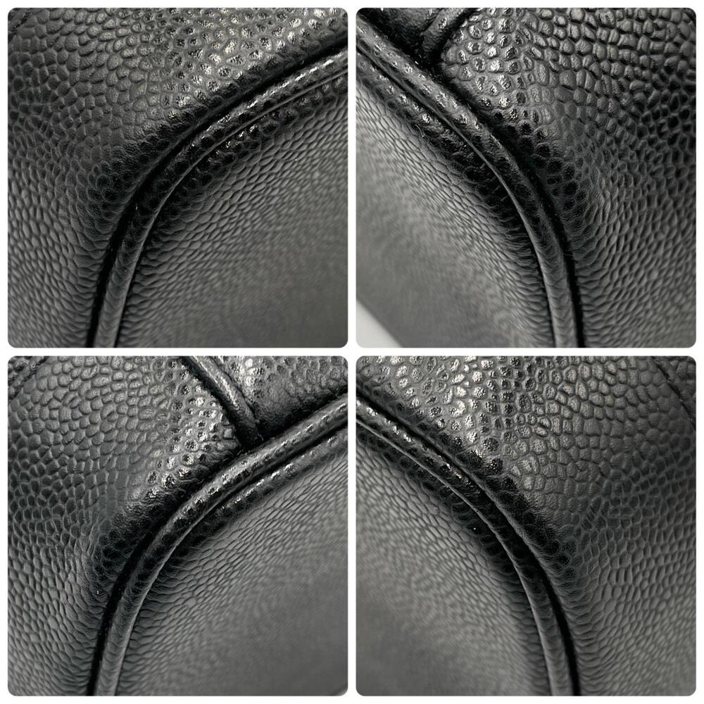 CHANEL Black Caviar Leather Logo Vanity Bag - Picture 6 of 10